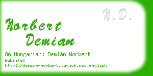 norbert demian business card